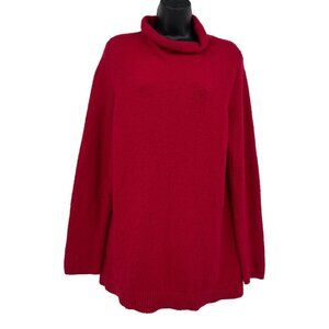 J. Jill Women's Wool Blend Turtle Neck Sweater Size L Teddy Texture Stretch‎